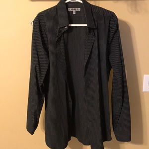 Express Black Striped Dress Shirt